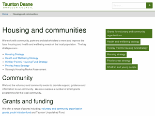 Screenshot for http://www.tauntondeane.gov.uk/housing-and-community/