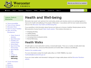 Screenshot for https://www.worcester.gov.uk/health-and-well-being