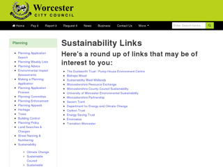 Screenshot for https://www.worcester.gov.uk/sustainable-links