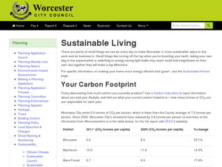 Screenshot for https://www.worcester.gov.uk/sustainable-living
