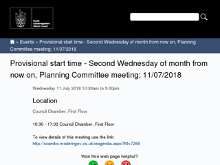 Screenshot for https://www.scambs.gov.uk/committee-meetings/provisional-start-time-second-wednesday-of-month-from-now-on-planning-committee-0
