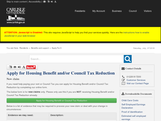 Screenshot for https://www.carlisle.gov.uk/Residents/Benefits-and-support/Appy-For-It