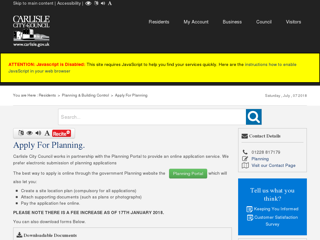 Screenshot for https://www.carlisle.gov.uk/Residents/Planning-Building-Control/apply-for-planning