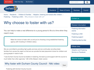 Screenshot for http://www.durham.gov.uk/article/7291/Why-choose-to-foster-with-us-