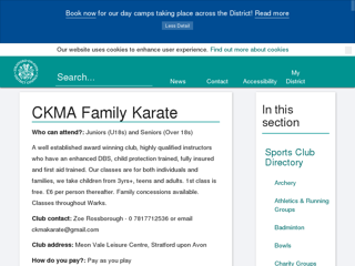 Screenshot for https://www.stratford.gov.uk/sport-leisure-arts/martial-arts.cfm