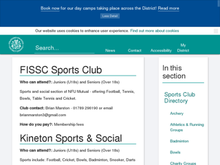 Screenshot for https://www.stratford.gov.uk/sport-leisure-arts/sports-community-clubs.cfm