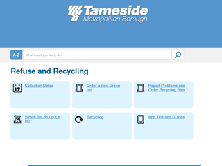 Screenshot for https://www.tameside.gov.uk/refuseandrecycling