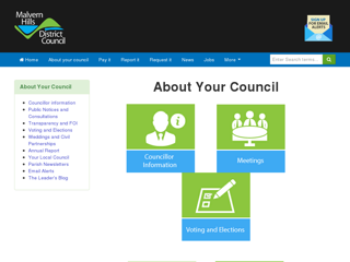 Screenshot for https://www.malvernhills.gov.uk/council