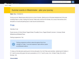 Screenshot for https://www.westminster.gov.uk/summer-events-westminster-plan-your-journeys