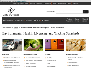 Screenshot for https://www.derby.gov.uk/environmental-health-licensing-trading-standards/