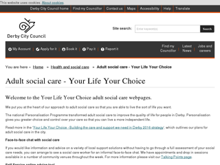 Screenshot for https://www.derby.gov.uk/health-and-social-care/your-life-your-choice/