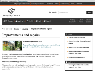Screenshot for https://www.derby.gov.uk/housing/improvements-and-repairs/