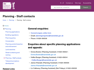Screenshot for https://www.warwickdc.gov.uk/info/20004/planning/275/planning_-_staff_contacts