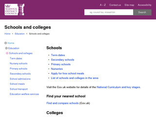 Screenshot for https://www.warwickdc.gov.uk/info/20094/schools_and_colleges