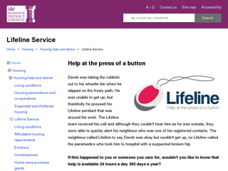 Screenshot for https://www.warwickdc.gov.uk/info/20162/housing_help_and_advice/126/lifeline_service