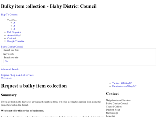 Screenshot for http://www.blaby.gov.uk/resident/bins-and-recycling/request-a-bulky-item-collection/