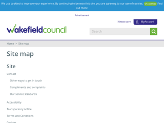 Screenshot for http://www.wakefield.gov.uk/site/site-map