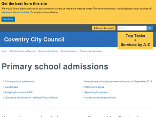 Screenshot for http://www.coventry.gov.uk/info/148/school_admissions/114/primary_school_admissions/5