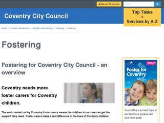Screenshot for http://www.coventry.gov.uk/info/34/fostering/187/fostering