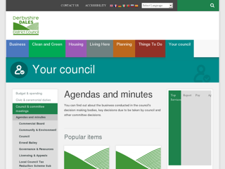 Screenshot for http://www.derbyshiredales.gov.uk/your-council/council-a-committee-meetings/agendas-and-minutes