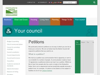 Screenshot for http://www.derbyshiredales.gov.uk/your-council/have-your-say/petitions