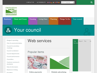 Screenshot for http://www.derbyshiredales.gov.uk/your-council/web-services