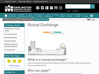 Screenshot for https://www.darlington.gov.uk/housing/finding-a-home/mutual-exchange/