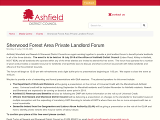 Screenshot for https://www.ashfield.gov.uk/mediacentre/events/sherwood-forest-area-private-landlord-forum-1/