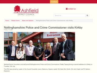 Screenshot for https://www.ashfield.gov.uk/mediacentre/news-and-updates/nottinghamshire-police-and-crime-commissioner-visits-kirkby/