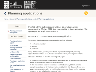 Screenshot for http://www.hull.gov.uk/resident/planning-and-building-control/planning-applications