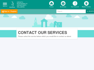Screenshot for https://www.colchester.gov.uk/contact/