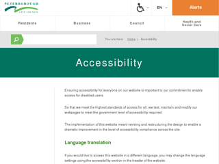 Screenshot for https://www.peterborough.gov.uk/accessibility/