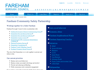 Screenshot for http://www.fareham.gov.uk/safety/community_safety/intro.aspx