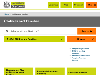 Screenshot for http://www.nottinghamcity.gov.uk/children-and-families/