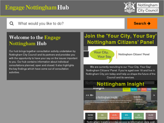 Screenshot for http://www.nottinghamcity.gov.uk/engage-nottingham-hub