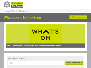 Screenshot for http://www.nottinghamcity.gov.uk/whats-on-in-nottingham/