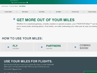 Screenshot for https://www.flyfrontier.com/myfrontier/frontier-miles/use-miles
