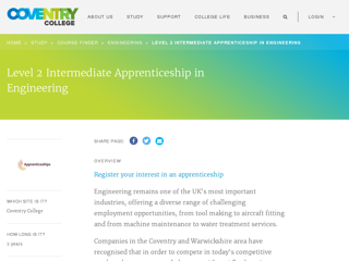 Screenshot for http://www.coventrycollege.ac.uk/study/courses/level-2-engineering-apprenticeship/
