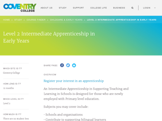 Screenshot for http://www.coventrycollege.ac.uk/study/courses/level-2-intermediate-apprenticeship-for-the-early-years-workforce-early-years-educator/