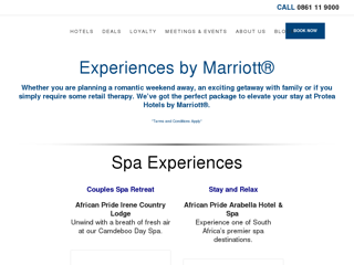 Screenshot for http://protea.marriott.com/experiences-by-marriott/