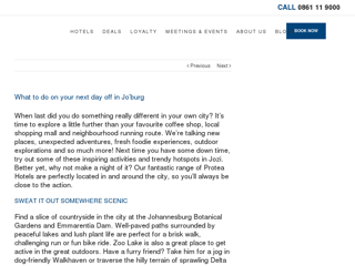 Screenshot for http://protea.marriott.com/what-to-do-on-your-next-day-off-in-joburg/