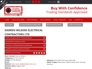 Screenshot for https://www.buywithconfidence.gov.uk/profile/darren-wilkins-electrical-contractors-ltd/6335/
