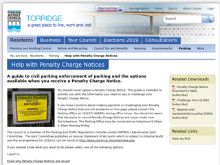 Screenshot for https://www.torridge.gov.uk/article/12643/Help-with-Penalty-Charge-Notices