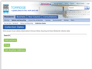Screenshot for https://www.torridge.gov.uk/forms/firmstep/wastecalendar.html