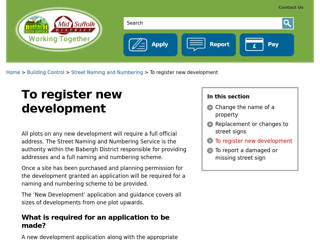 Screenshot for https://www.midsuffolk.gov.uk/building-control/street-naming-and-numbering/to-register-new-development/