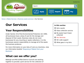 Screenshot for https://www.midsuffolk.gov.uk/waste-services/business-waste-services/our-services/