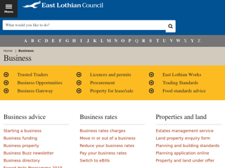 Screenshot for https://www.eastlothian.gov.uk/info/210563/business
