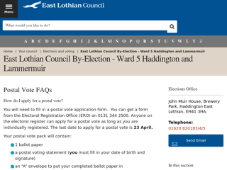 Screenshot for https://www.eastlothian.gov.uk/info/210600/elections_and_voting/12432/east_lothian_council_by-election_-_ward_5_haddington_and_lammermuir/6