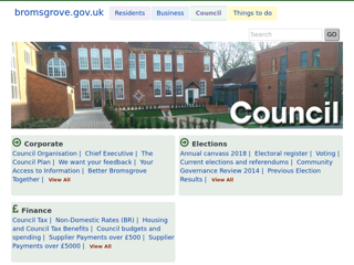 Screenshot for https://www.bromsgrove.gov.uk/council.aspx
