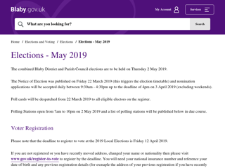 Screenshot for https://www.blaby.gov.uk/elections-and-voting/elections/elections-may-2019/